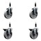 Service Caster 5'' Semi Steel Wheel Swivel 7/8'' Expanding Stem Caster Set 2 Brakes, 4PK SCC-EX20S515-SSR-2-PLB-2-78 - alternate 1